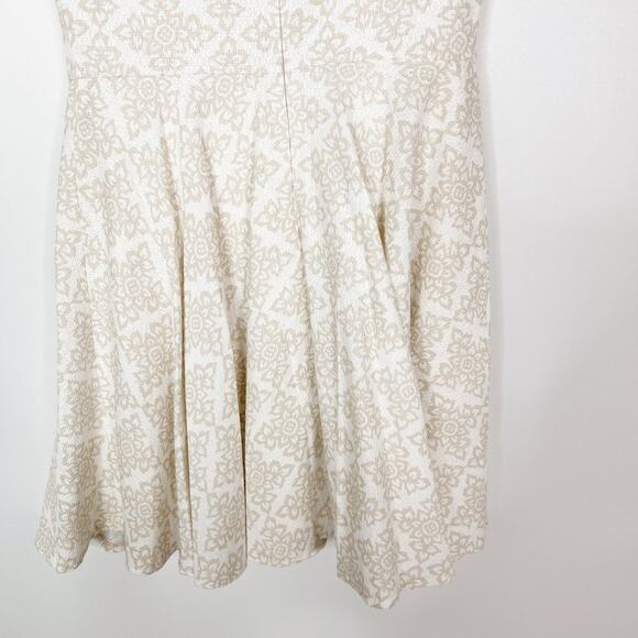 Diane Von Furstenberg 2 White Cream Jeannie Fit and Flare Dress Henna Sleeveless - Picture 7 of 10